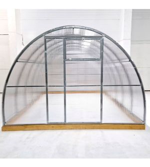 Теплица «Сибирская XXL Титан Двустворчатая» (дуга 40х20), ширина 4 м