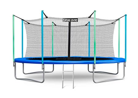 Батут Atlas Sport 435 см с внутренней сеткой и лестницей