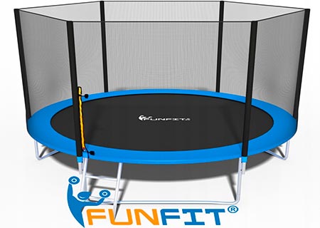 Батут FunFit 312 см с внешней сеткой и лестницей